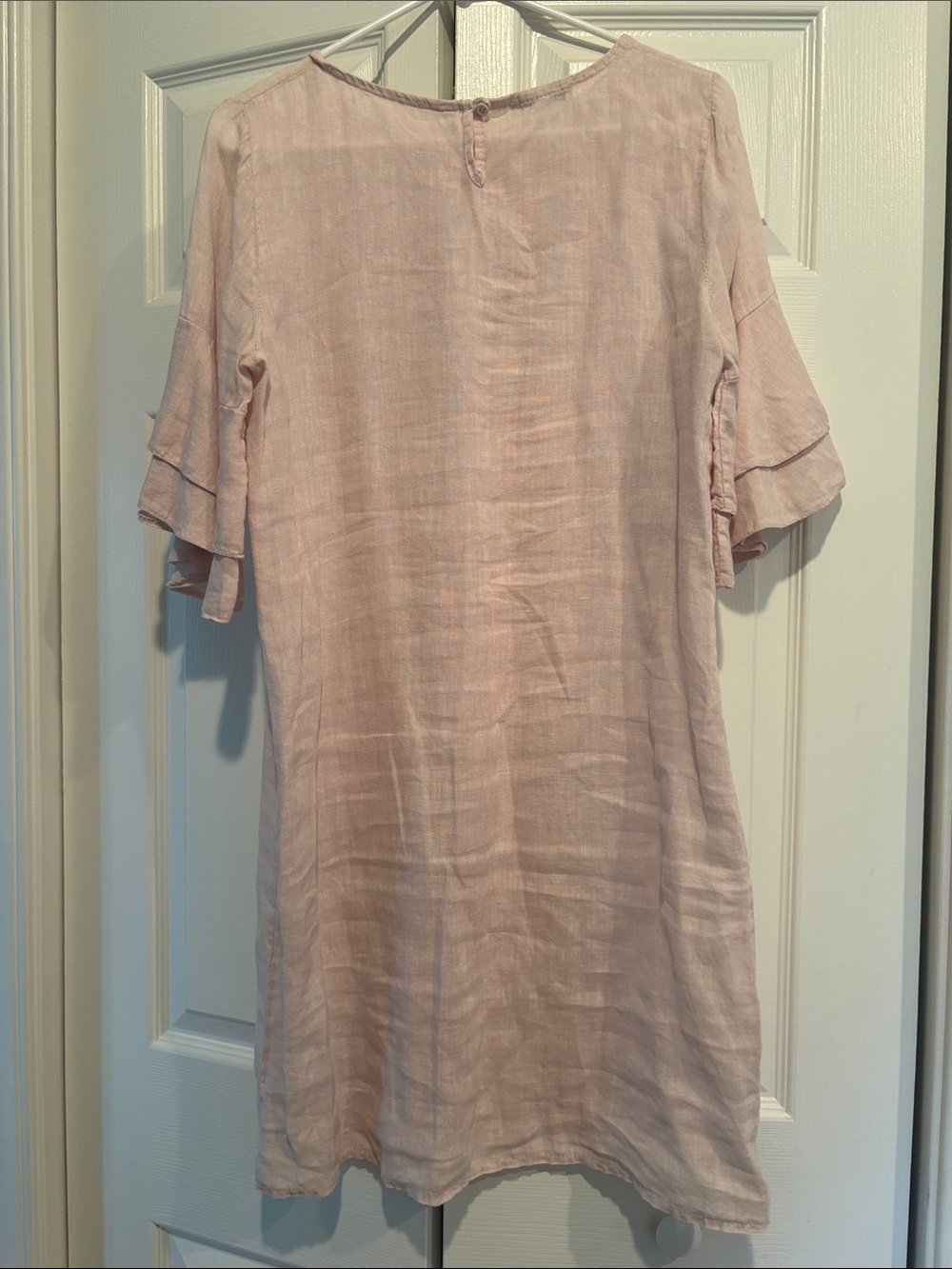 Light Pink Short Sleeve Shift Dress - Picture 3 of 3
